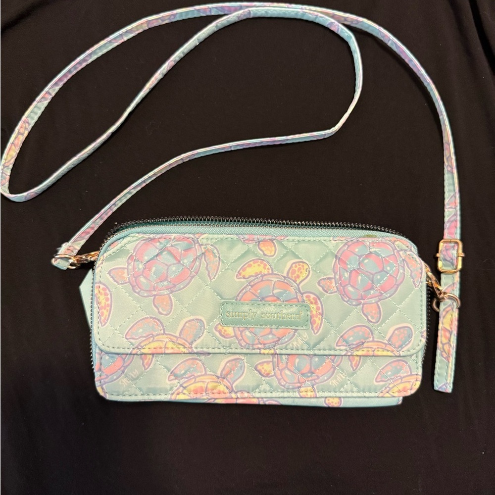 Simply Southern Pastel Sea Turtle Crossbody Wallet Bag